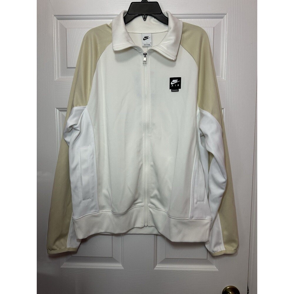 Size L Nike Air Poly-Knit Full Zip Track Jacket Sail Khaki IB2145-133 Loose Fit